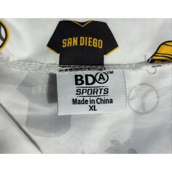 San Diego Padres White Printed Short-Sleeve Button-Up Shirt - Picture 6 of 7
